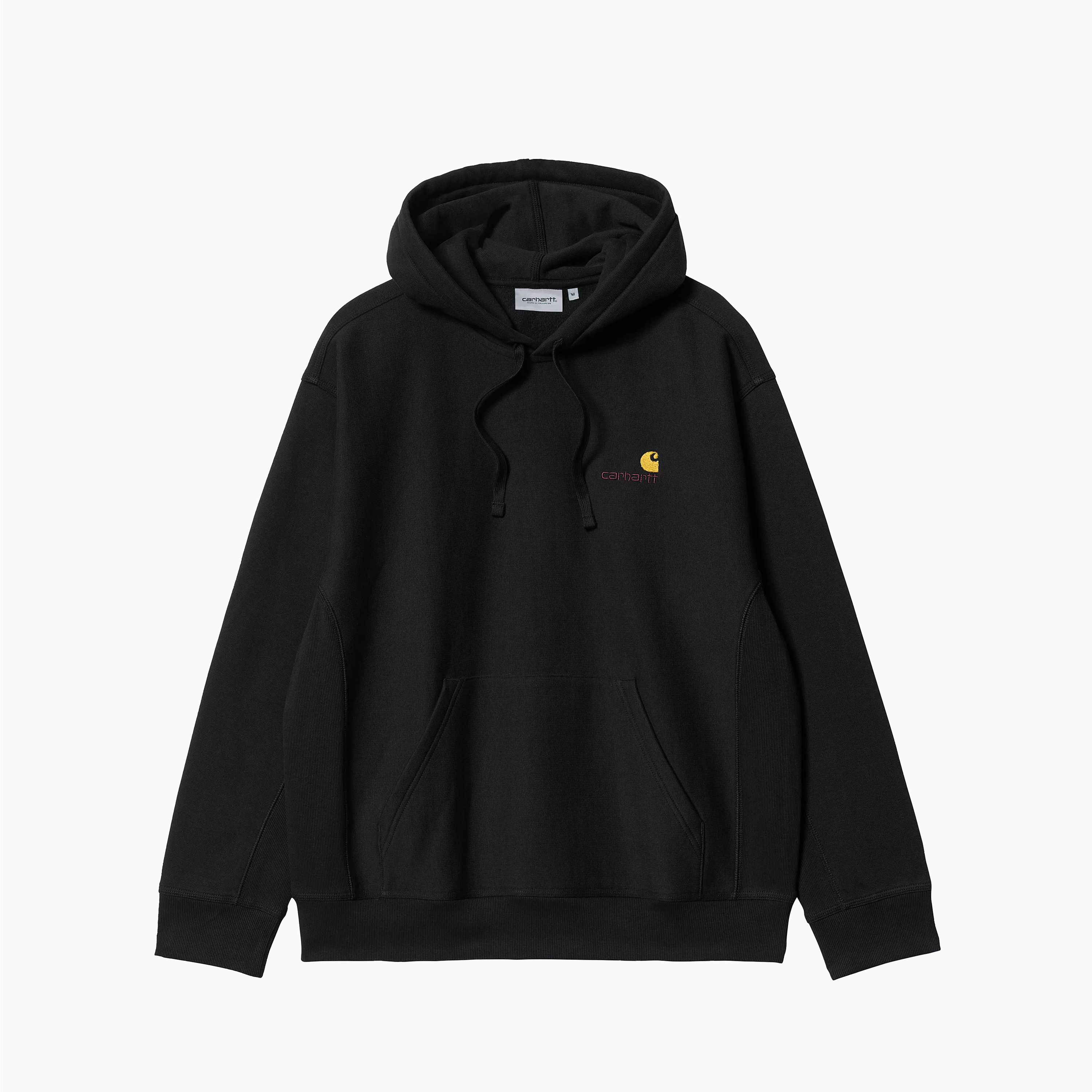 CARHARTT WIP HOODED AMERICAN SCRIPT SWEATSHIRT BLACK - I028279