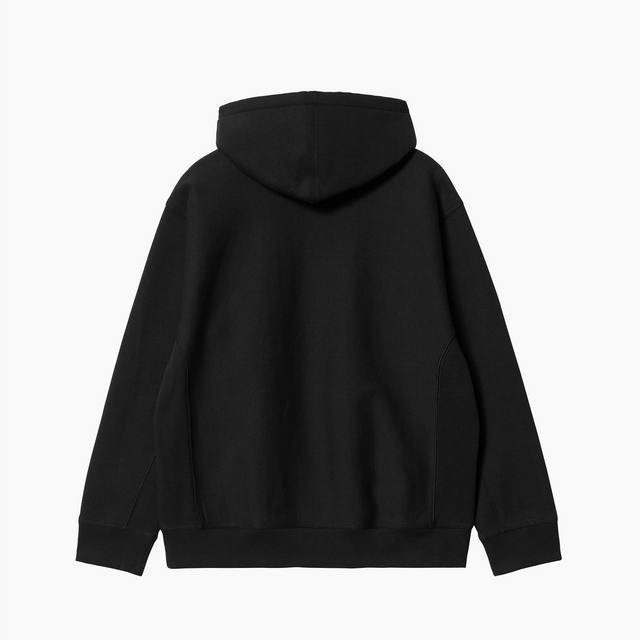 CARHARTT WIP HOODED AMERICAN SCRIPT SWEATSHIRT BLACK - I028279