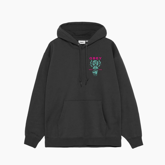 OBEY CLOTHING HELPING HAND PREMIUM PULLOVER BLACK 112843942