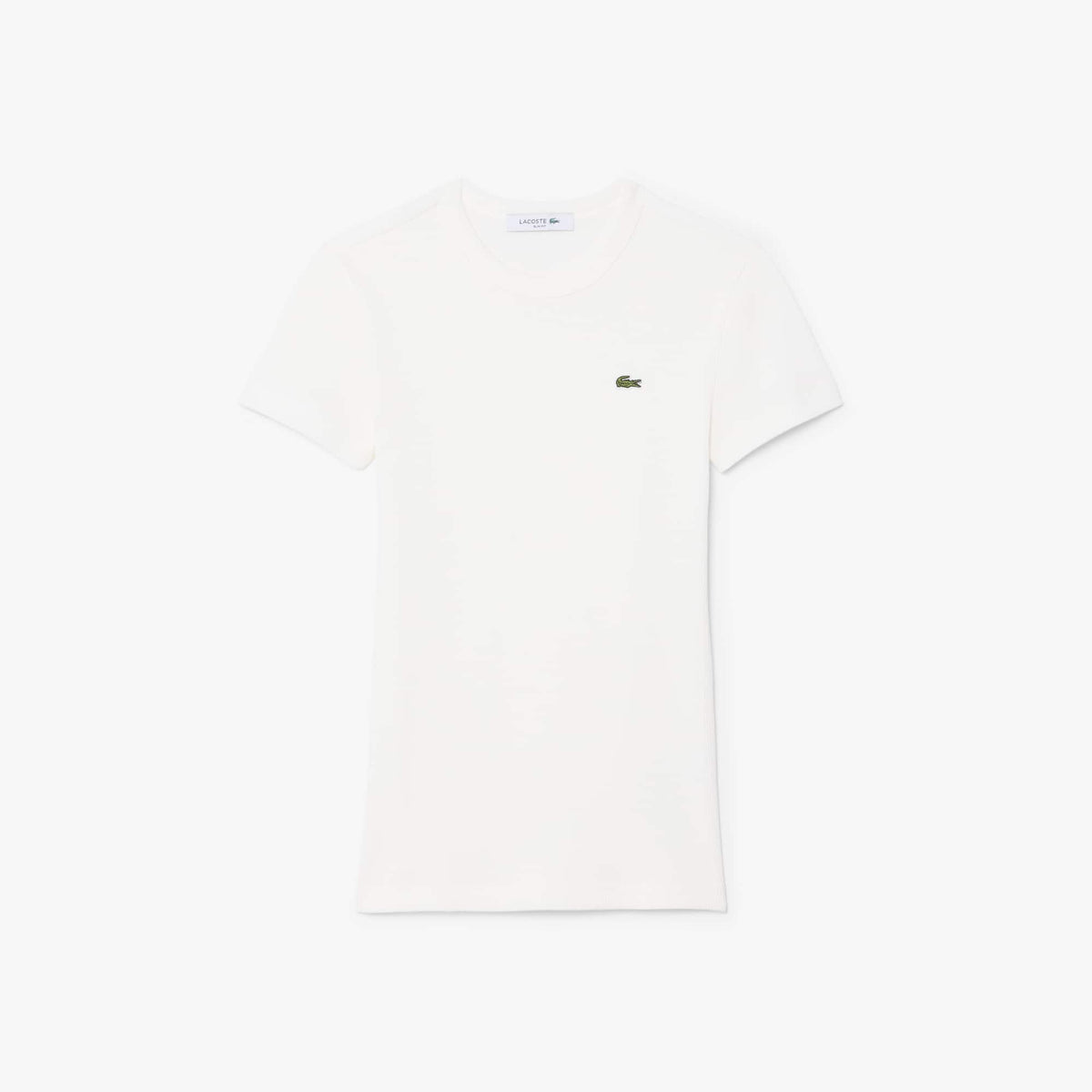 LACOSTE CAMISETA DE CANALÉ DE ALGODÓN ORGÁNICO CORTE AJUSTADO FARINE TF5538