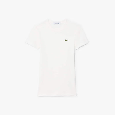 LACOSTE CAMISETA DE CANALÉ DE ALGODÓN ORGÁNICO CORTE AJUSTADO FARINE TF5538