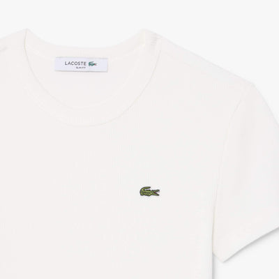 LACOSTE CAMISETA DE CANALÉ DE ALGODÓN ORGÁNICO CORTE AJUSTADO FARINE TF5538