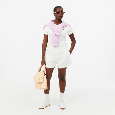 LACOSTE CAMISETA DE CANALÉ DE ALGODÓN ORGÁNICO CORTE AJUSTADO FARINE TF5538