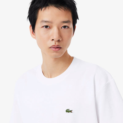 LACOSTE CAMISETA DE PUNTO JERSEY DE ALGODÓN GRUESO BLANC TH0876