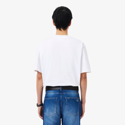 LACOSTE CAMISETA DE PUNTO JERSEY DE ALGODÓN GRUESO BLANC TH0876