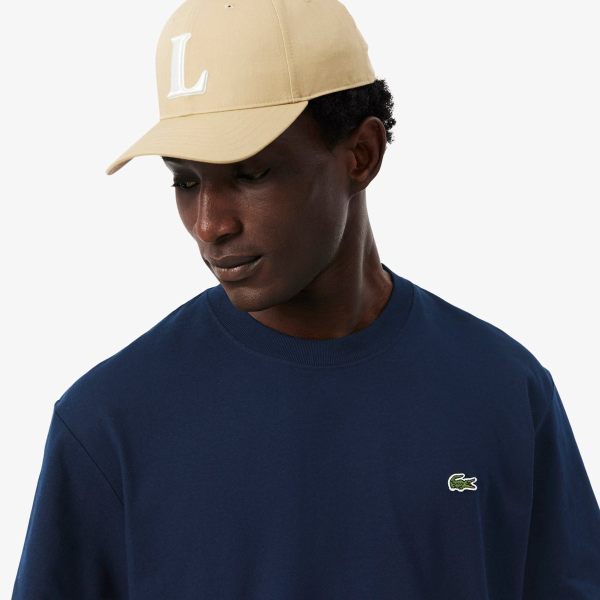 LACOSTE CAMISETA DE PUNTO JERSEY DE ALGODÓN GRUESO MARINE TH0876