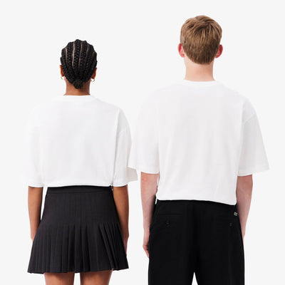 LACOSTE CAMISETA DE PUNTO JERSEY DE ALGODÓN GRUESO CORTE AMPLIO BLANC TH9441