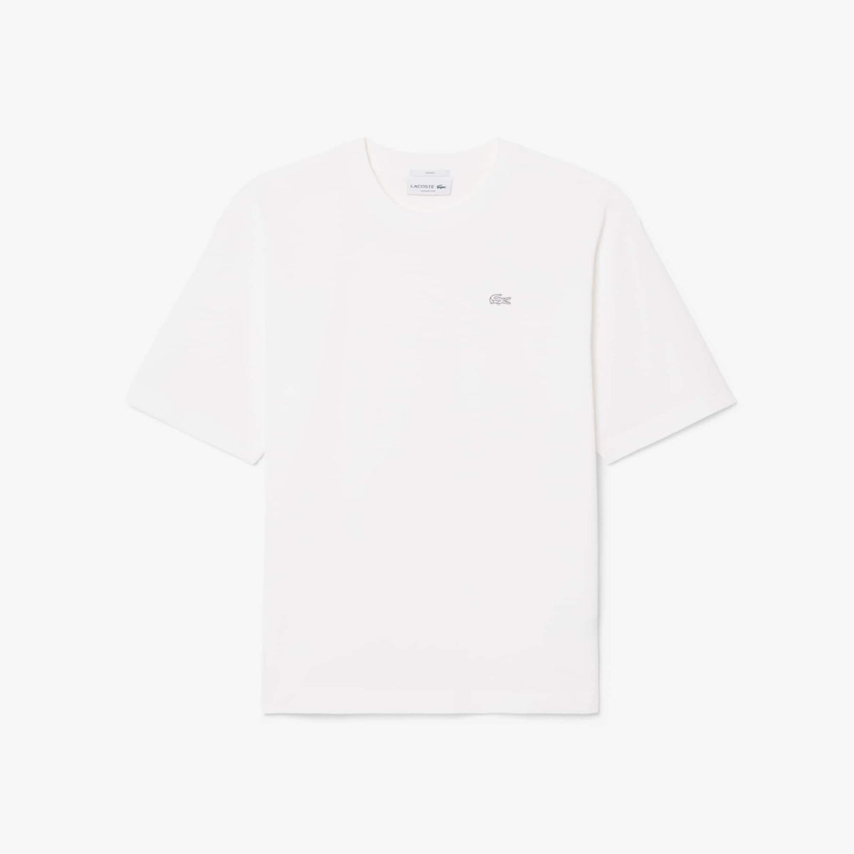 LACOSTE CAMISETA DE PUNTO JERSEY DE ALGODÓN GRUESO CORTE AMPLIO BLANC TH9441