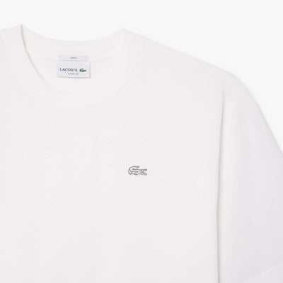 LACOSTE CAMISETA DE PUNTO JERSEY DE ALGODÓN GRUESO CORTE AMPLIO BLANC TH9441
