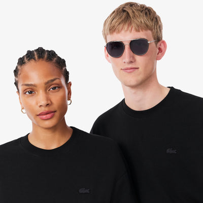 LACOSTE CAMISETA DE PUNTO JERSEY DE ALGODÓN GRUESO CORTE AMPLIO NOIR TH9441