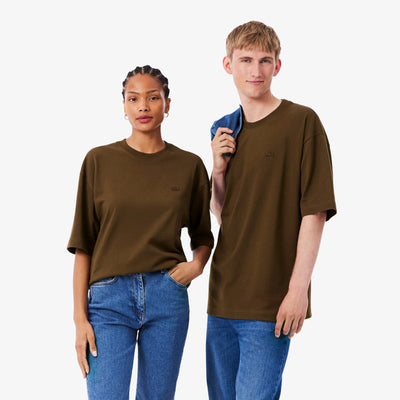 LACOSTE CAMISETA DE PUNTO JERSEY DE ALGODÓN GRUESO CORTE AMPLIO MASCARA TH9441