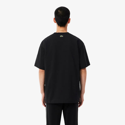 LACOSTE CAMISETA DE PUNTO JERSEY DE ALGODÓN GRUESO CON BORDADO NOIR TH9985