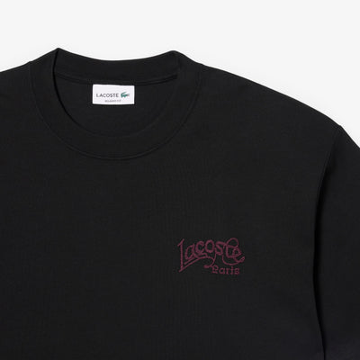 LACOSTE CAMISETA DE PUNTO JERSEY DE ALGODÓN GRUESO CON BORDADO NOIR TH9985