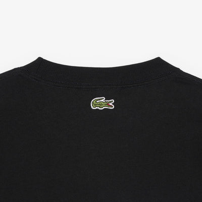 LACOSTE CAMISETA DE PUNTO JERSEY DE ALGODÓN GRUESO CON BORDADO NOIR TH9985