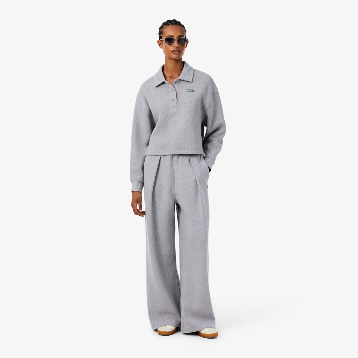 LACOSTE PANTALÓN DE CHÁNDAL DE CANALÉ CORTE ACAMPANADO ARGENT CHINE XF8372