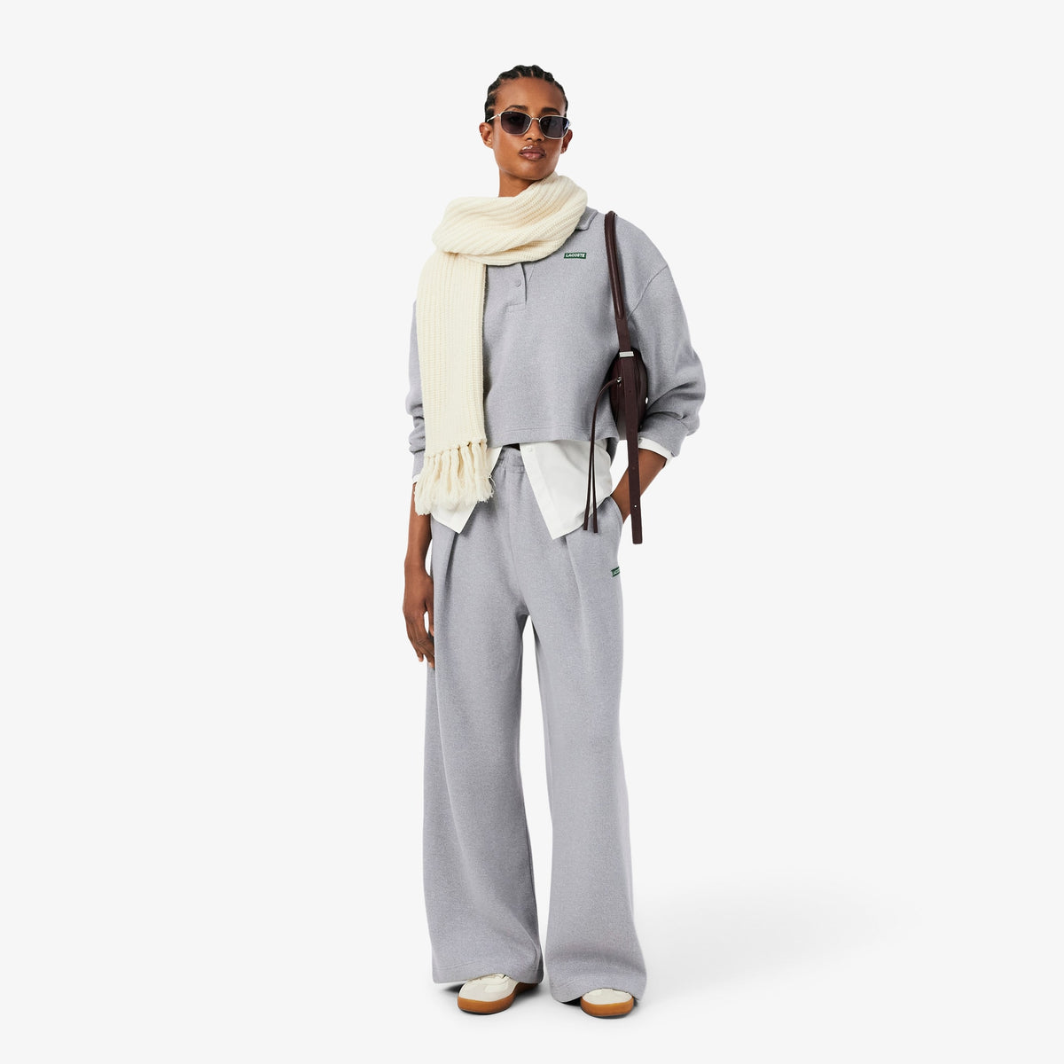 LACOSTE PANTALÓN DE CHÁNDAL DE CANALÉ CORTE ACAMPANADO ARGENT CHINE XF8372