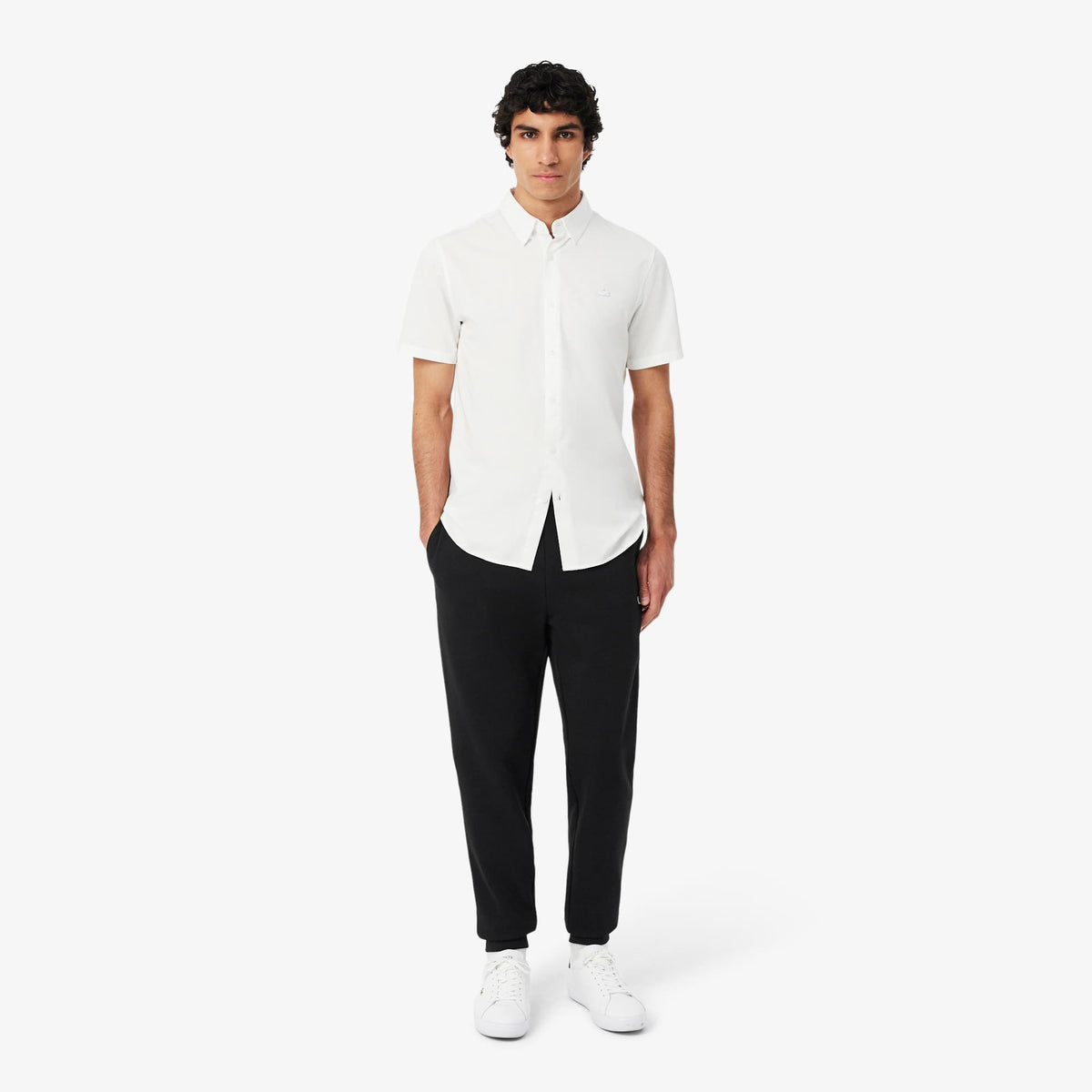 LACOSTE PANTALÓN DE CHÁNDAL DE FELPA CORTE ESTRECHO NOIR XH9833