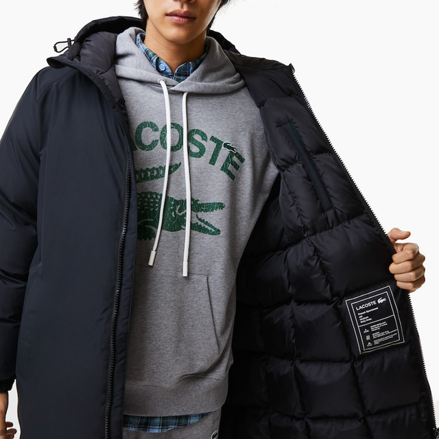 LACOSTE 3/4 PARKA FEATHERS BLACK THERMORE INSULATION - SH2381
