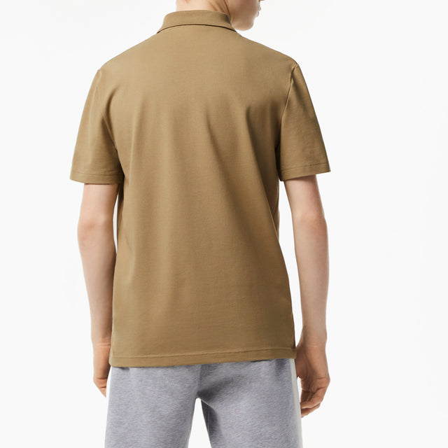 LACOSTE POLO REGULAR FIT STRETCH ORGANIC COTTON BROWN - DH0783
