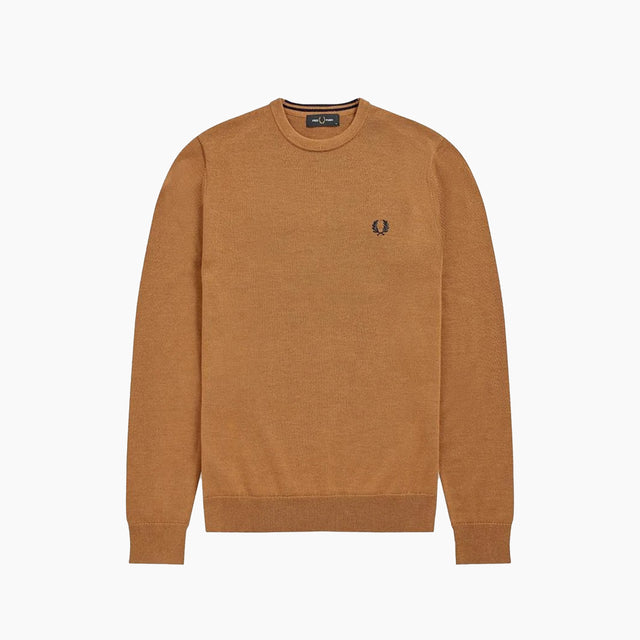 FRED PERRY SWEATER BASIC LOGO CAMEL & BROWN - 6310