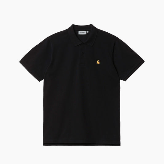 CARHARTT WIP CHASE PIQUÉ POLO BLACK AND GOLD - I023807