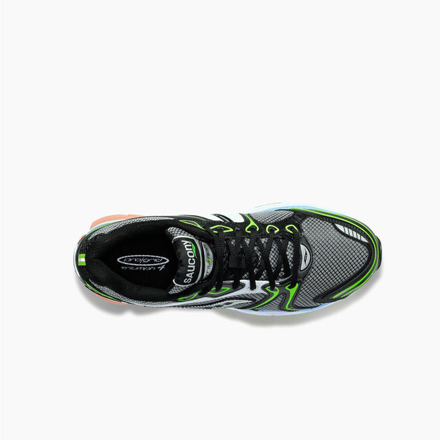 Características:  Marca: Saucony. Número de Artículo: 501.178608_C7441 Color:  Black/Green/Blue/White/. Model: Saucony Pro Grid Triumph 4 Other World. Cierre: Cordones. Estilo: Sneaker for daily. Material: Reciclados.